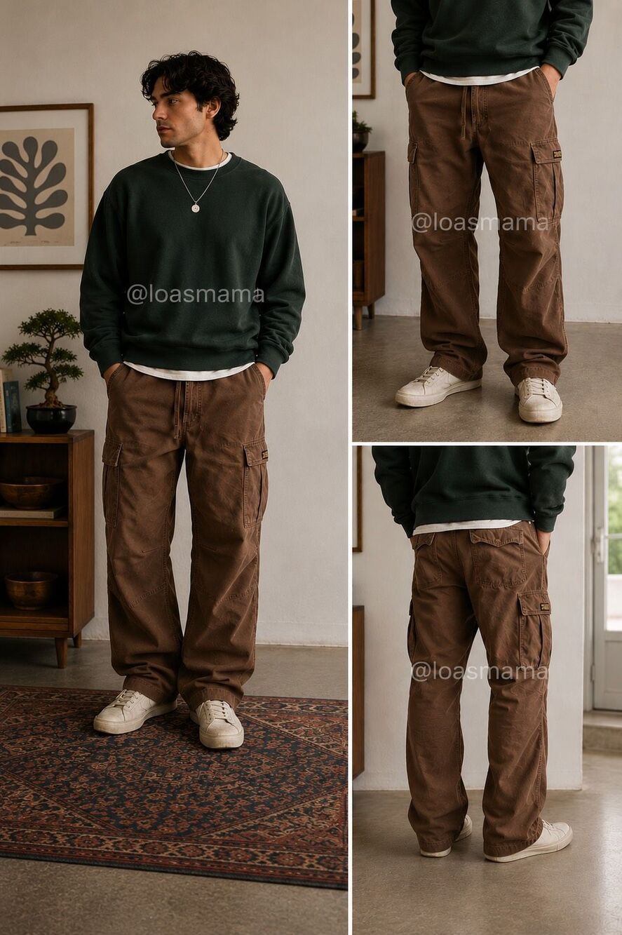 Vintage Polo Jeans Co Ralph Lauren Military Surplus Cargo Pants Brown 32x32